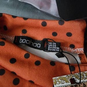 Boohoo Cold Shoulder Peplum Top